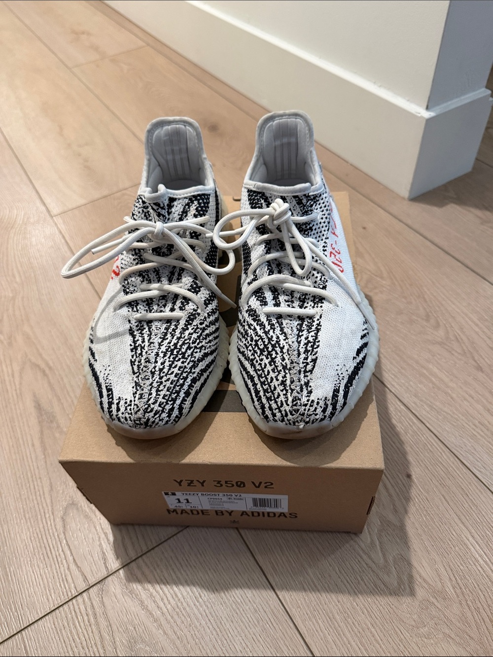 adidas Yeezy Boost 350 V2 White / Black with Red Accent